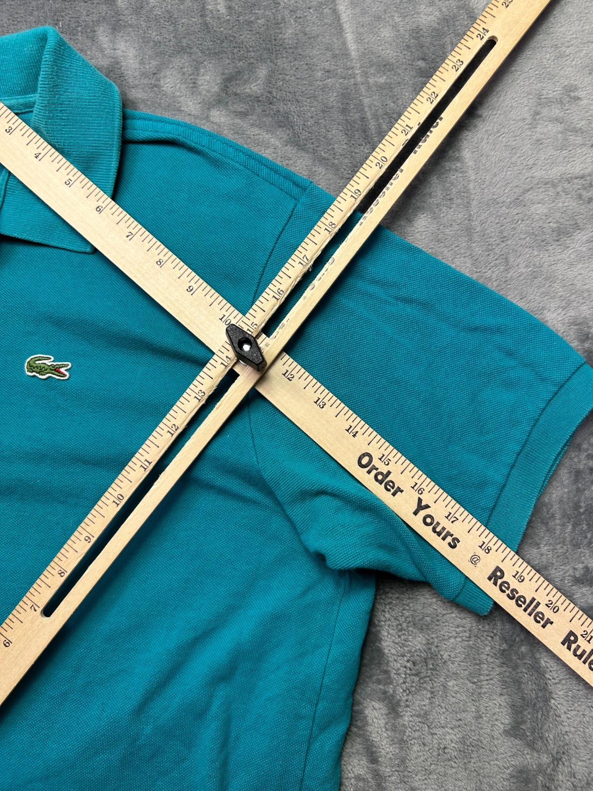Vintage Lacoste Polo Shirt Mens FR 6 Large Teal Blue Short Sleeve Classic Fit thumbnail 5