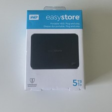 WD WDBAJP0050BBK-WESN Easystore 5TB External USB 3.0 Portable Hard Drive - Black