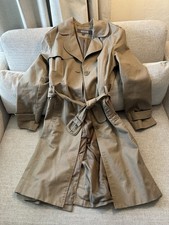 Kenneth Cole Reaction Woman’s Beige Trench Coat Belted Button Long Size L