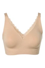 Rhonda Shear Women's Lace-Detail Gel Bra with Back Closure Beige