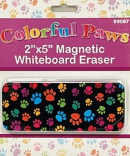 Ashley Colorful Assorted Paws. Magnetic Whiteboard Eraser 2" X 5" ASH 09987