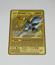 Arceus VSTAR 123/172 Promo Collezione Premium Personalizzata Metallo Dorato Fan Art Card NM