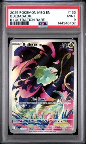 2025 POKEMON MEG EN-MEGA EVOLUTION ILLUSTRATION RARE #133 BULBASAUR PSA 9