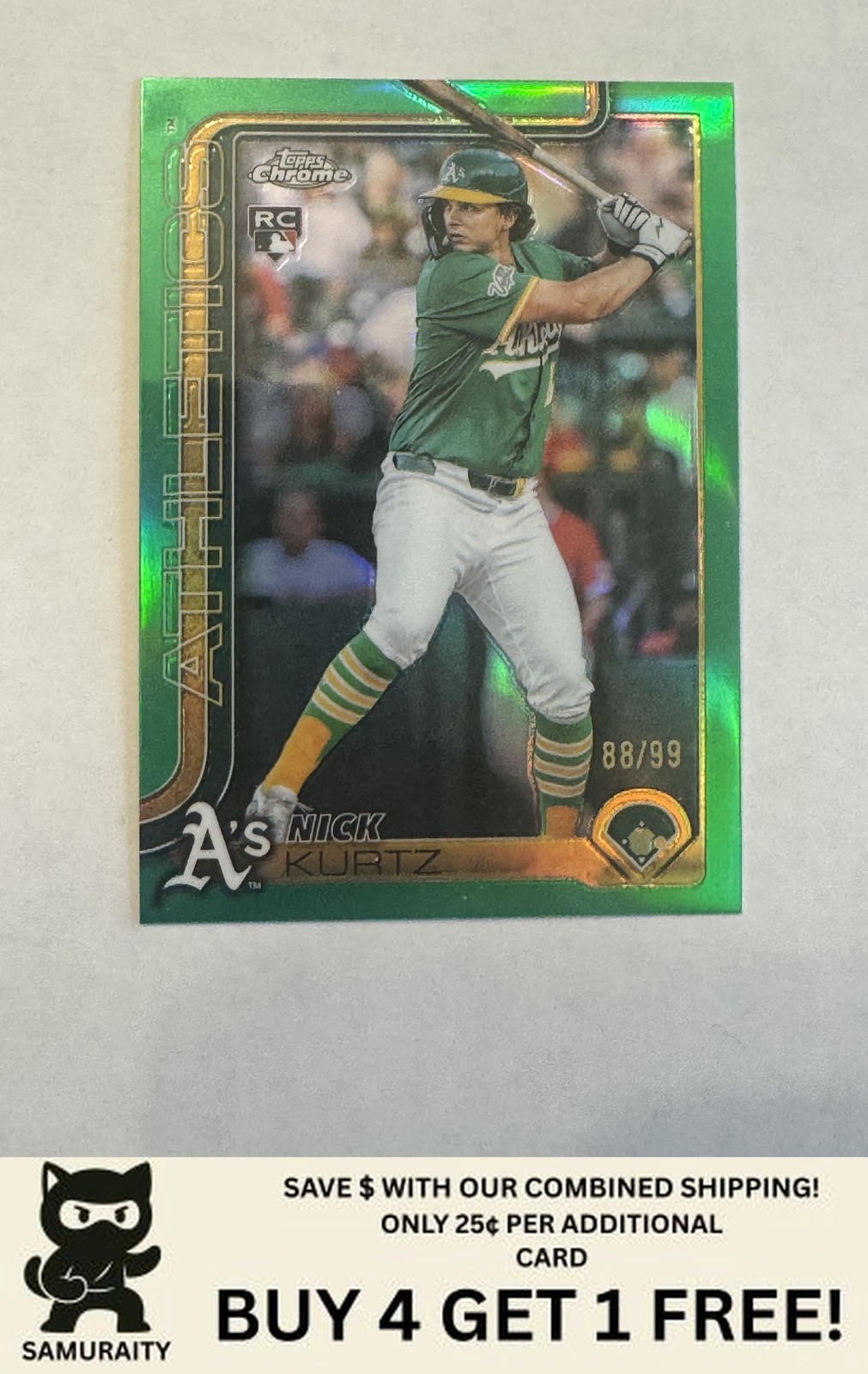 Nick Kurtz RC 2025 Topps Chrome Update Green Refractor /99 Athletics #USC178