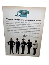 Vintage 1966 Bell System Print Ad Telephone All Over The World AT&T Rotary