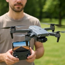 8K Dual Camera Drone with Remote | Foldable RC Quadcopter, 1 Battery, Storage