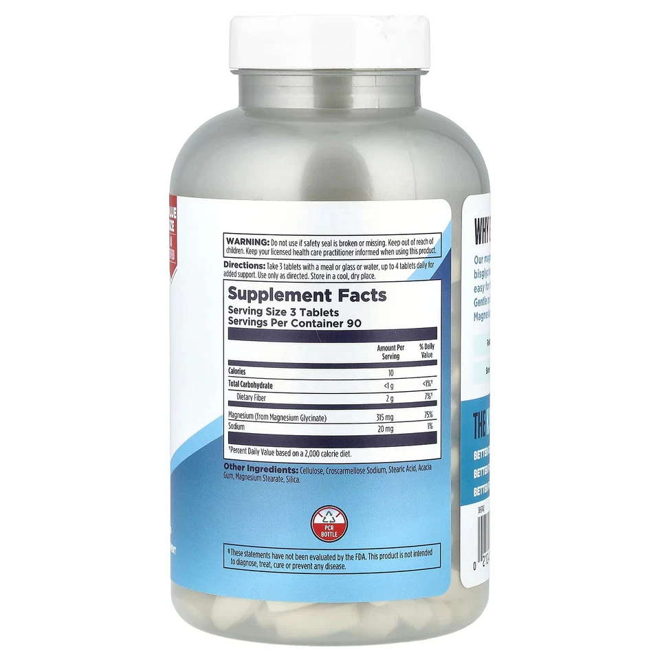 Magnesium, Fully Chelated, High Absorption, 270 Tablets - Image 2 of 2