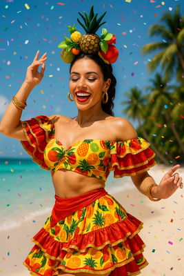 Hot Dog Hat FOAM PARTY HATS: Venezuela Carmen Miranda Hat