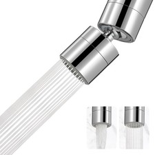 Metal Faucet Aerator, 360-Degree Swivel Solid Brass Kitchen Sink Aerator, Dua...