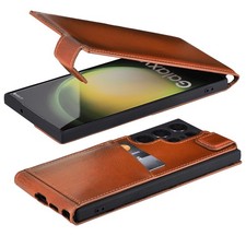 Suncase® Cover Flip Case Leather Cognac For Samsung Galaxy S26 Ultra