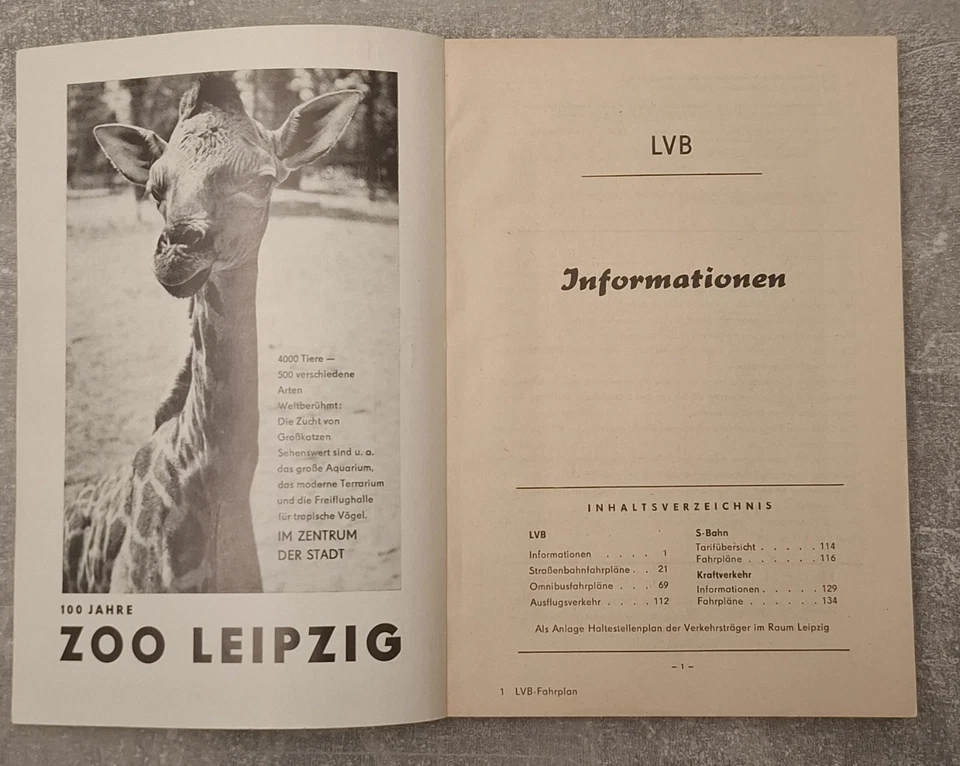 Verkehrsinformation 1978, Leipzig Verkehrsbetriebe Stadtschnellbahn Kraftverkehr - Bild 2 von 4