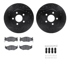 Dynamic Friction Company 8512-40143 Rotors Drilled & Slotted Black W/ 5000