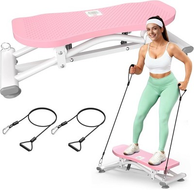 Balance Board W/ Resistance Bands 300LBS Portable Ski Balancing Machine Exercise