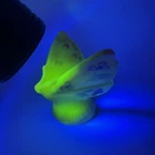 Rare Fenton Hand Painted Uranium Butterfly Floral Hand Signed Rare Glows