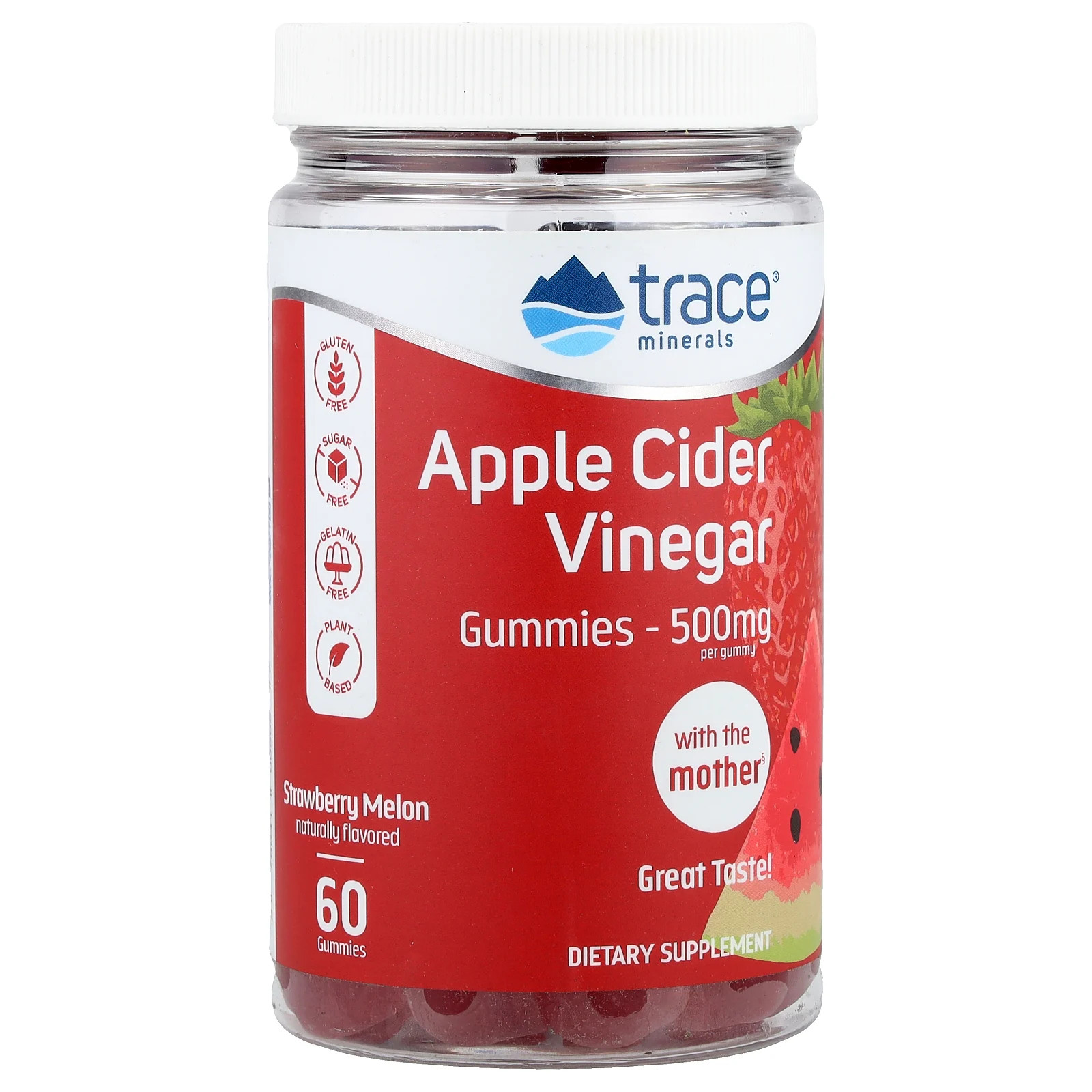 Жевательные конфеты с яблочным уксусом клубничная дыня 500 мг 60 жевательных конфет 3990₽