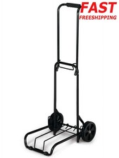 Heavy-duty Steel Folding Luggage Cart Adjustable Height Portable 75lbs Capacity