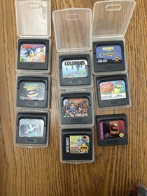 Sega Game Gear Handheld Portable Console/System w Case 9 Games Works