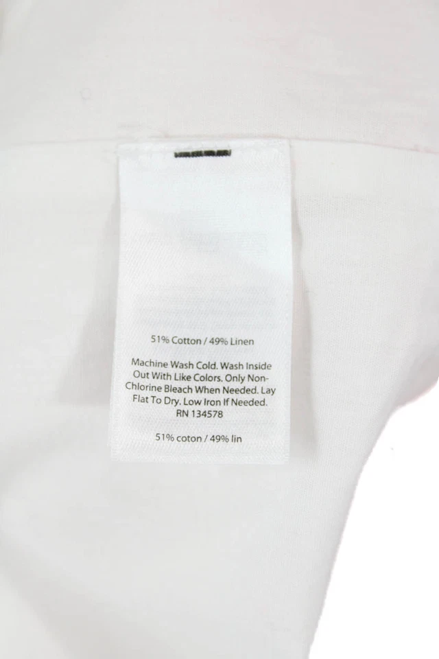 Vestido Vineyard Vines Mujer Algodón Manga Corta Cuello en V Cuentas Desnudo Talla 04 Foto 4 de 4