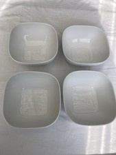 4 X White Habitat Square Ceramic Serving / Large Breakfast Bowls Pasta Dishes