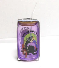 Disney Villains Purple Glass Sipper Tumbler, Bamboo Lid, Straw