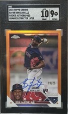 2023 Topps Chrome - Rookie Autographs Brayan Bello #RA-BB Orange 19/25 SGC 9