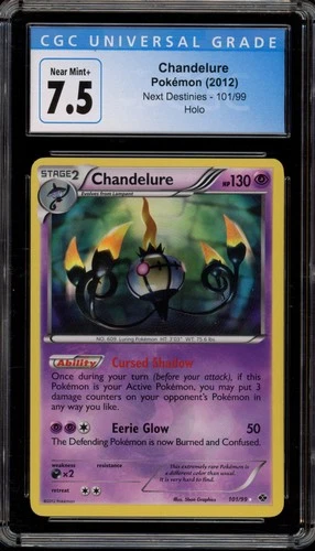 Pokemon Chandelure Next Destinies Holo Secret Rare #101 CGC 7.5