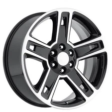 22x9" Chevy Silverado 1500 Wheels FR 34 Black Machined OEM Replica Rims (S03)