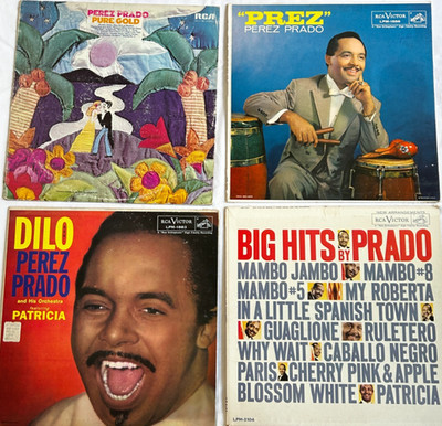 Lot of 4 Perez Prado LPs - Dilo / Pure Gold / Prez / Big Hits By Prado VG/EX