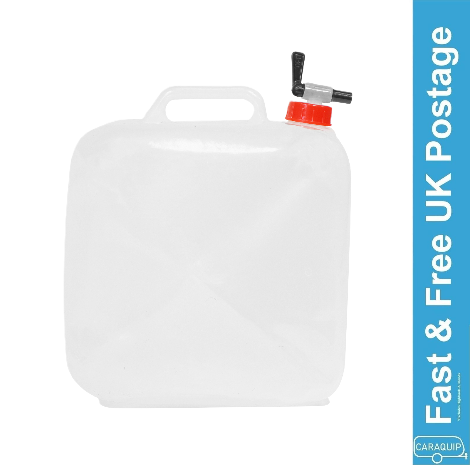 Collapsible 10L Water Carrier Jerry Can c/w Tap Camping Caravan Motorhome