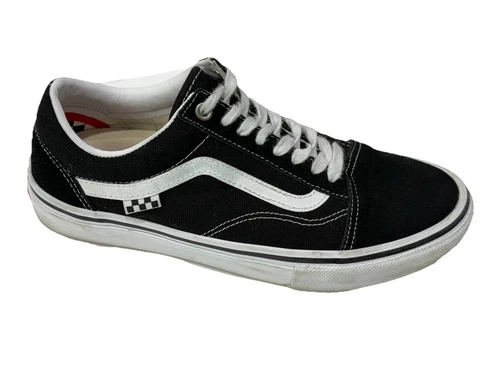 Scarpe da skateboard Vans Popcrush uomo nere e bianche scamosciate taglia 8 basse