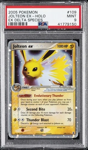 2005 POKEMON EX DELTA SPECIES #109 JOLTEON EX-HOLO PSA 9