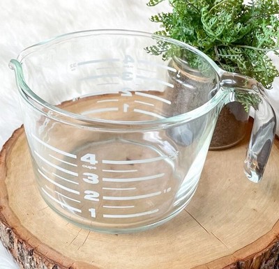 Pyrex Letters VTG White Letter PYREX Large Glass Measuring 4 Cup 1 Quart 32oz Corning ...