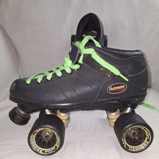 Vintage Riedell Carrera Roller Skates Black Leather Sure Grip 105B US Women's 8