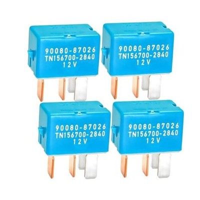 4-Pack 4-Pin AC Relay, Fits Toyota/Lexus, Part 90987-02027 90080-87026 90987 