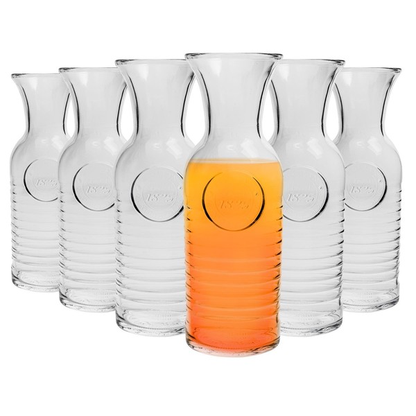Bormioli Rocco 6X Officina 1825 Glaskarafes Water Saft Pitcher 1.2L Klar-image