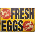 Eggs Sign Farm Fresh Metal Chicken Rustic Farmhouse Kitchen Decor Country Wall
