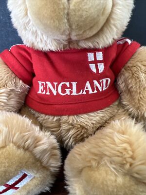 Keel Toys Bear England Red Shirt St. George Cross Plush Soccer Fan
