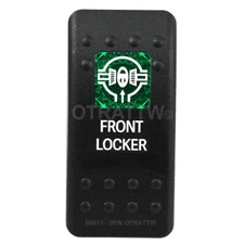 OTRATTW Carling Technologies Contura II Rocker Switch, FRONT LOCKER, GREEN LENS