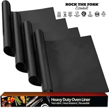 Oven Mat Set (4-Pack) NonStick Oven Mats, Heavy Duty Oven Liners, Easy to Clean