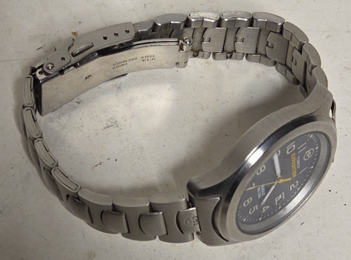 Vintage Timex Expedition Uhr Herren 41mm silberfarben 2002 blau Datum - Bild 5 von 6