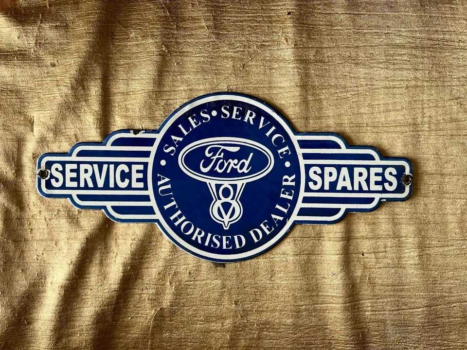 Фарфоровая эмалированная вывеска Ford размер 12x5,5 дюйма