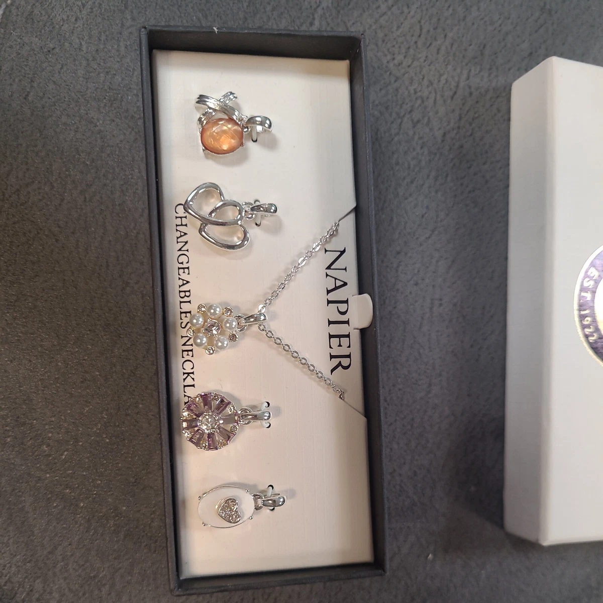 Napier Changeable s 5 Pendant Necklace Set in Original Box Lovely