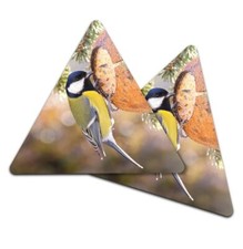 Triangle MDF Coaster Great Tit Small Garden Bird at Feeder #51072