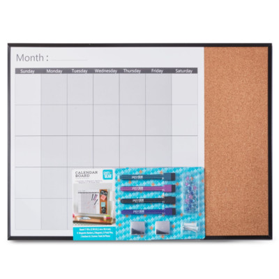 Magnetic Dry-Erase Board, 17" X 23", Black And Silver