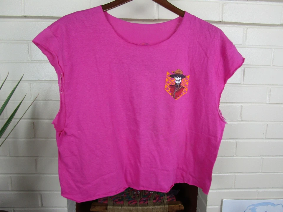 VTG 80s Powell Peralta  Kevin Harris Crop (L) SKATEBOARD SHIRT THRASHER HookUps  - Image 2 of 4