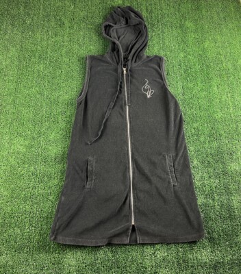 Baby Phat Womens Black Sleeveless Full-Zip Vest Jacket Size