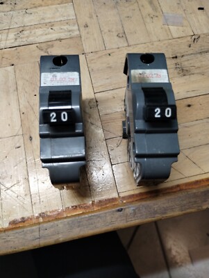 1 new 1 used UBI F-20N/NA120 20a 1 pole UBI/FPE STAB-LOK (Full Size) Breakers