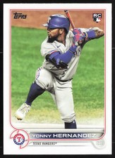 2022 Topps Yonny Hernandez #363 Rookie RC Texas Rangers