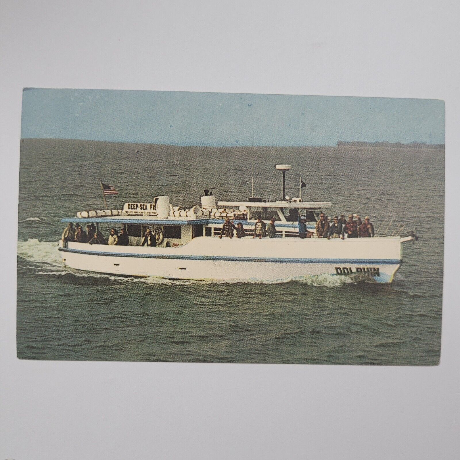 Dolphin 65 Ft Party Fishing Boat Florida Gulf Of Mexico Vintage Chrome Postcard