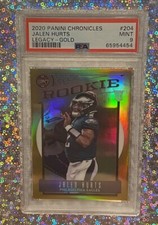 2020 Panini Chronicles Jalen Hurts Legacy Gold Prizm Rookie /10 PSA 9